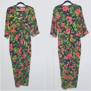 Zara black floral long sleeve jumper size M